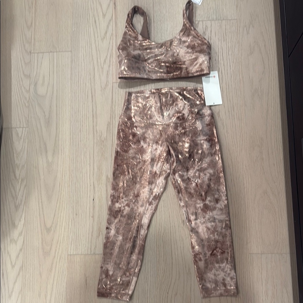 Lululemon Align Crop Legging and Align Bra - Shine